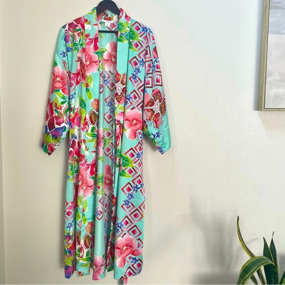 NATORI STAR BLOSSOM ROBE Caftan Kimono Size M - Picture 7 of 7